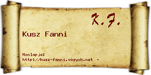 Kusz Fanni névjegykártya
