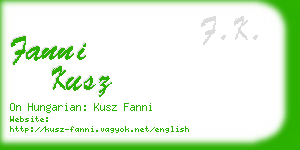 fanni kusz business card